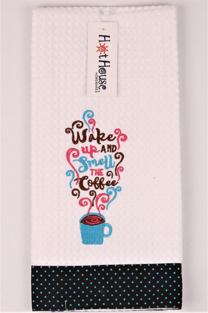 Tea towel "Wake up and smell the coffee" Code:T/T-GF/WAKE. image 0